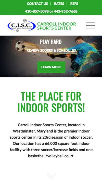 Carroll Indoor mobile website design | Web Design Maryland
