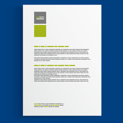 A stack of letterheads with a company logo, representing letterhead printing services.