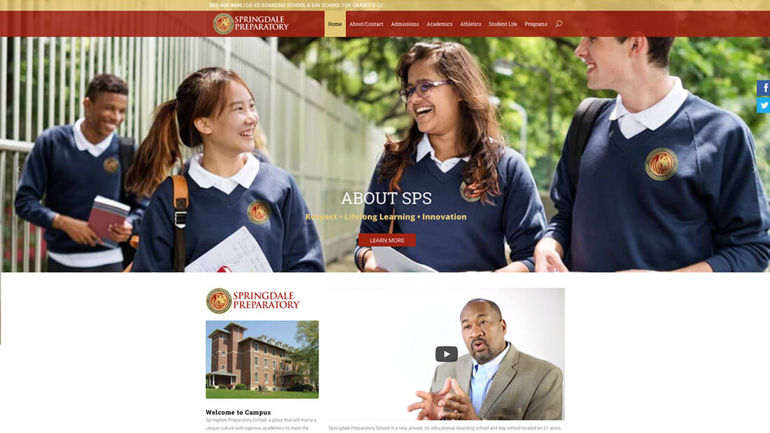 Engaging website layout and content for a Maryland organization.
