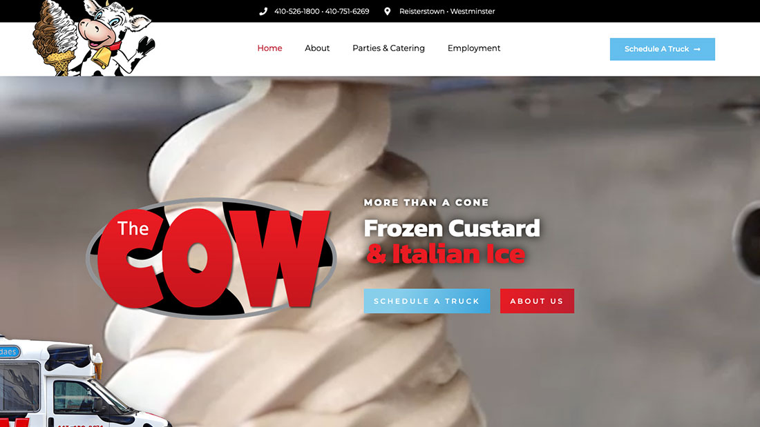 Close-up of soft serve frozen custard swirled in a cone.